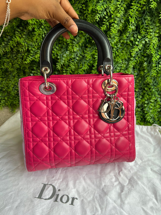 Lady Dior Cannage Quilted Rosa