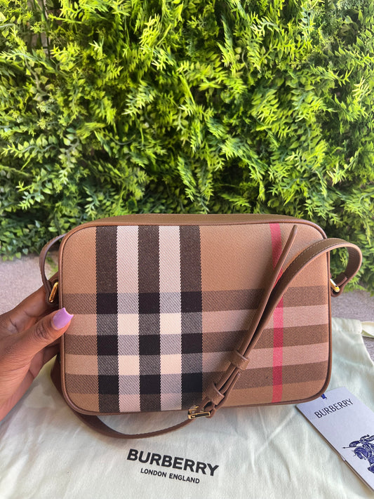 Burberry Camera Bag Heymarket Marrom