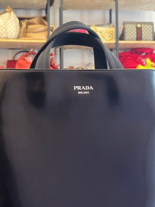 Prada Logo Stamp Tote Bag