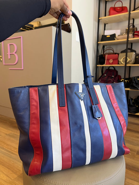 Prada Calf Tote Tricolor