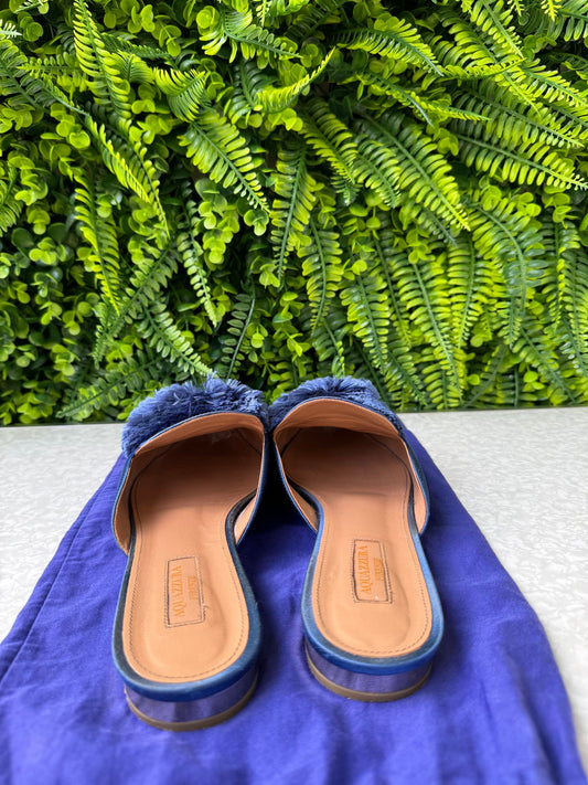 Sapato Aquazzura Blue Satin Powder Puff