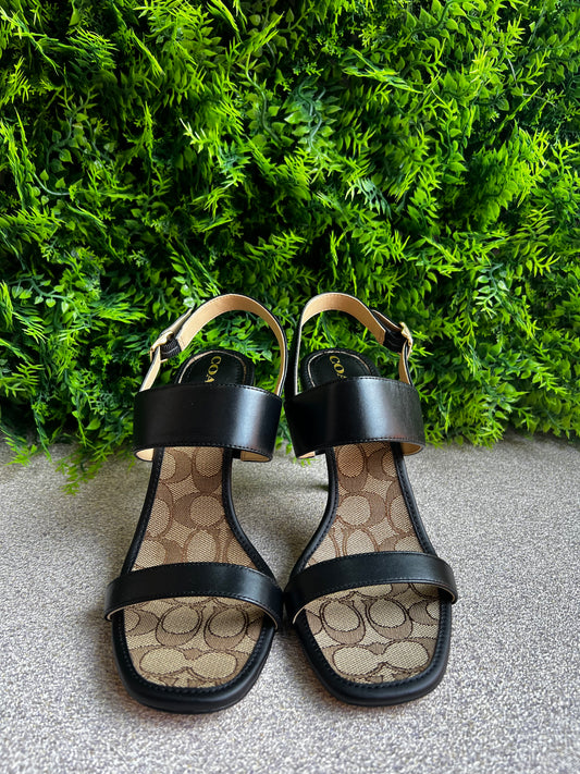 Sandalia Coach Monogram Preta