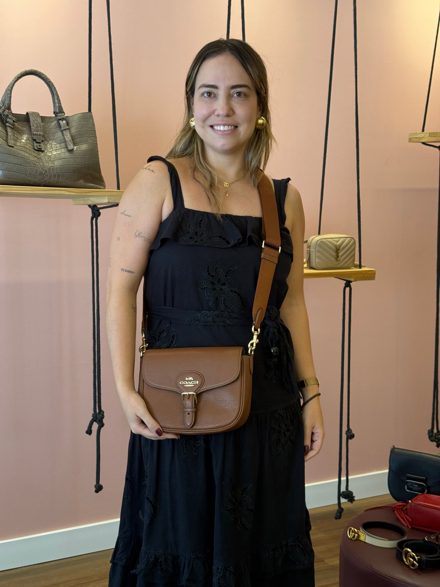Coach Amelia Saddle Marrom