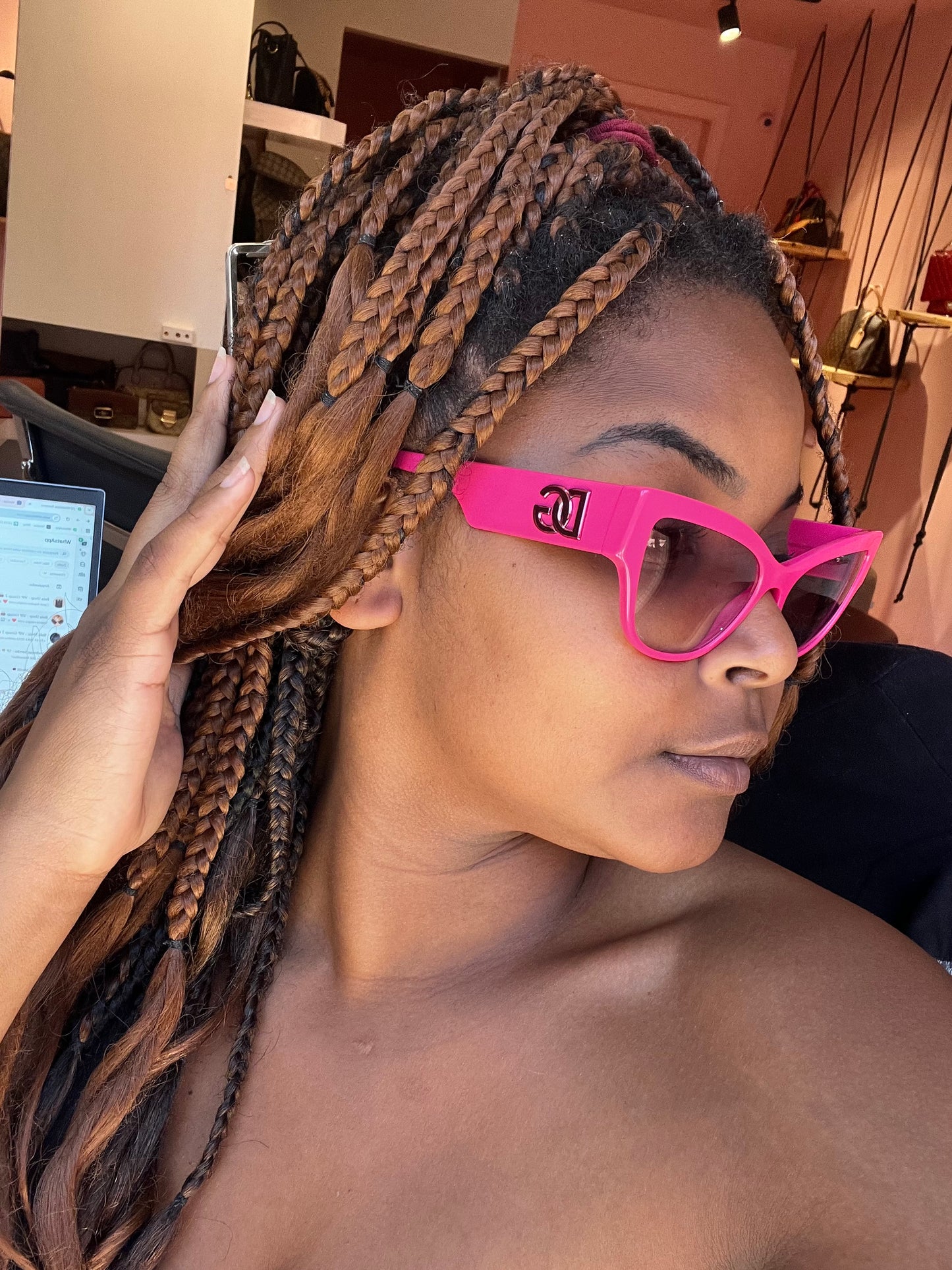 Óculos de Sol D&G Cat-Eye Rosa