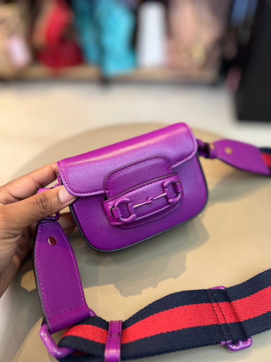 Gucci Horsebit 1955 Super Mini Roxa