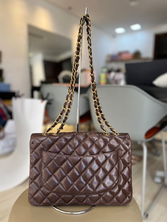 Chanel Single Lambskin Marrom