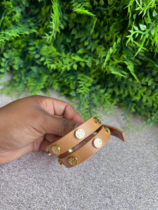 Pulseira Tory Burch Double Strap Nude