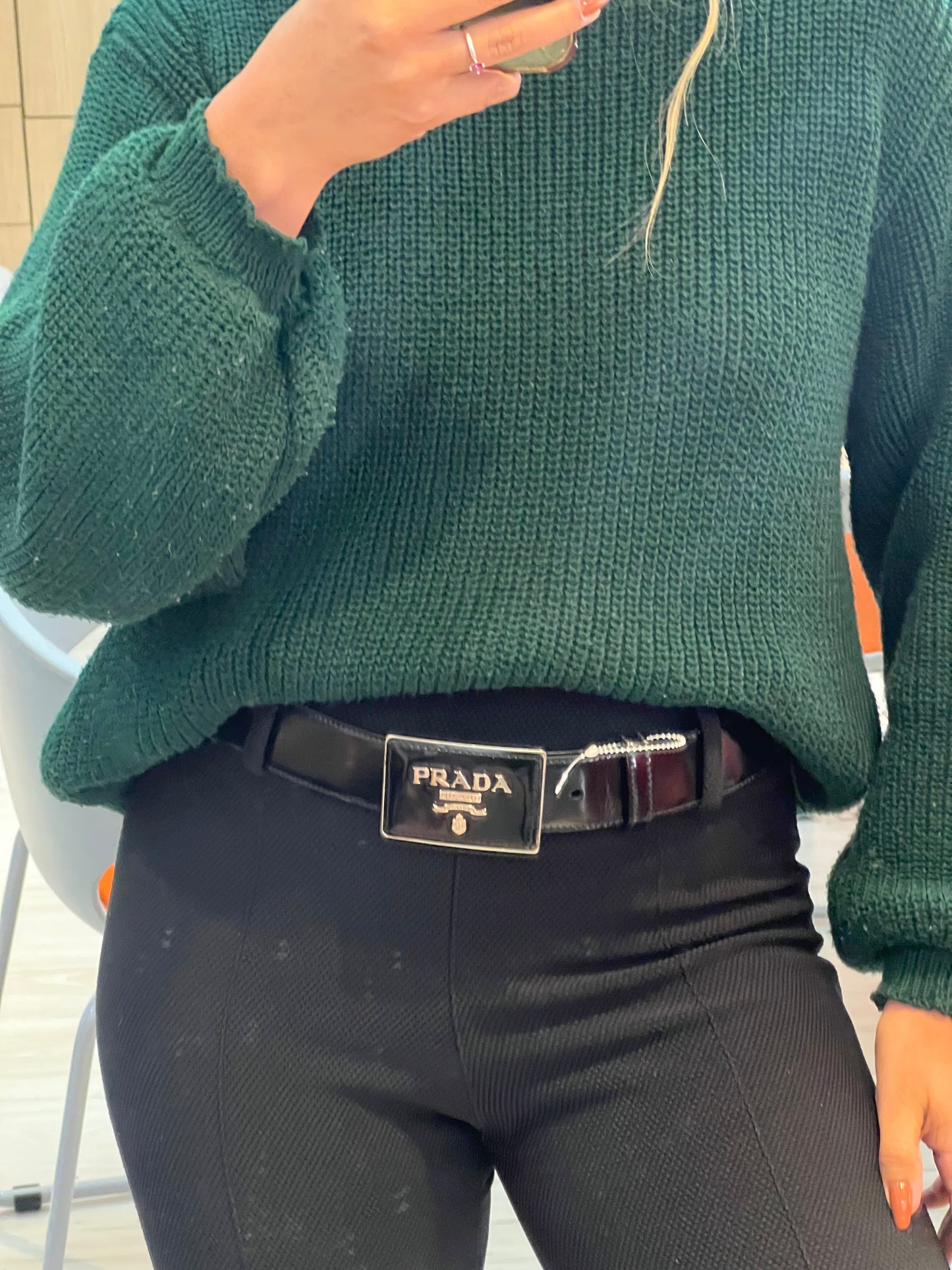 Cinto Prada Logo Preto