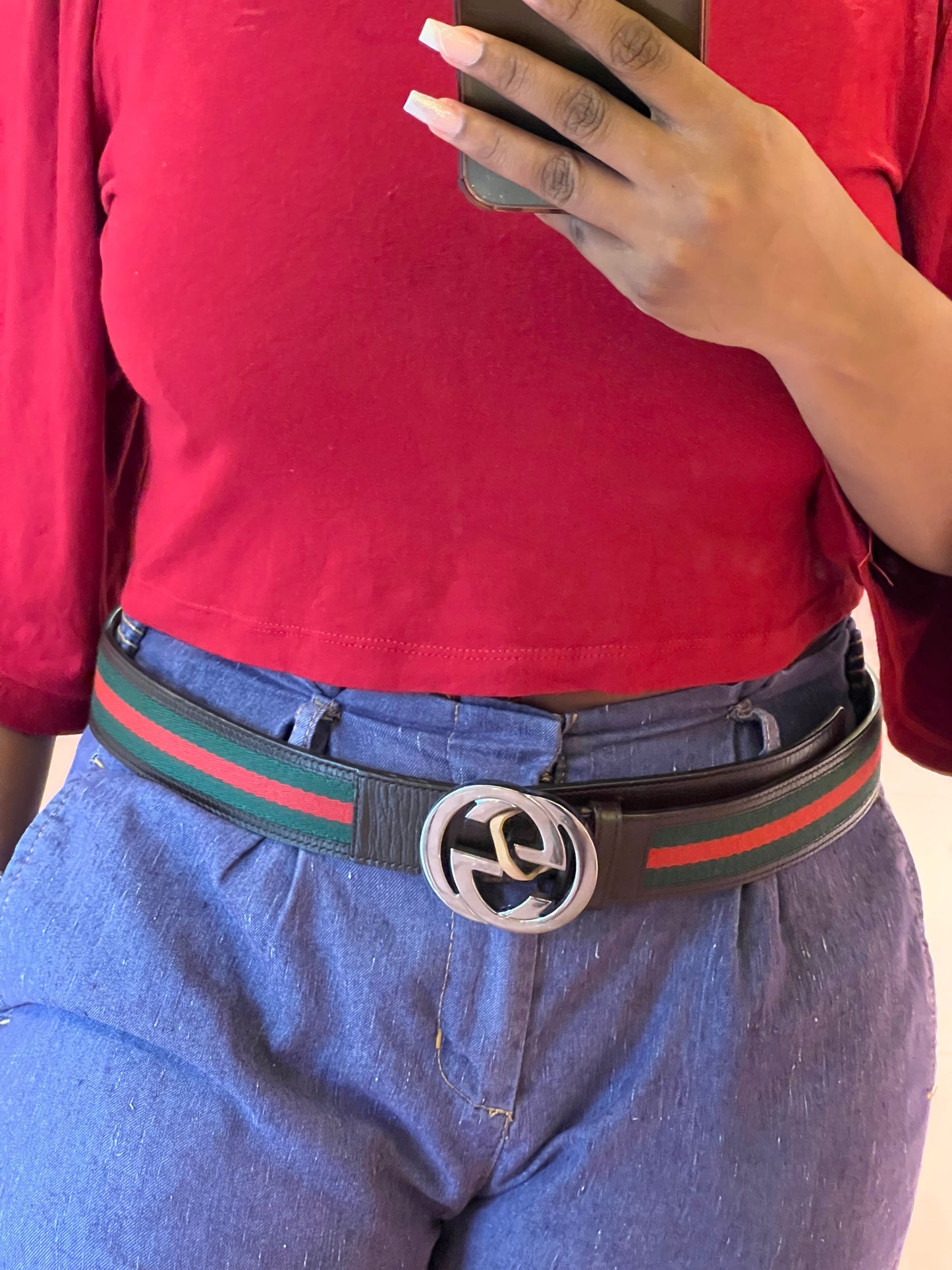 Cinto interlock Gucci Tecido