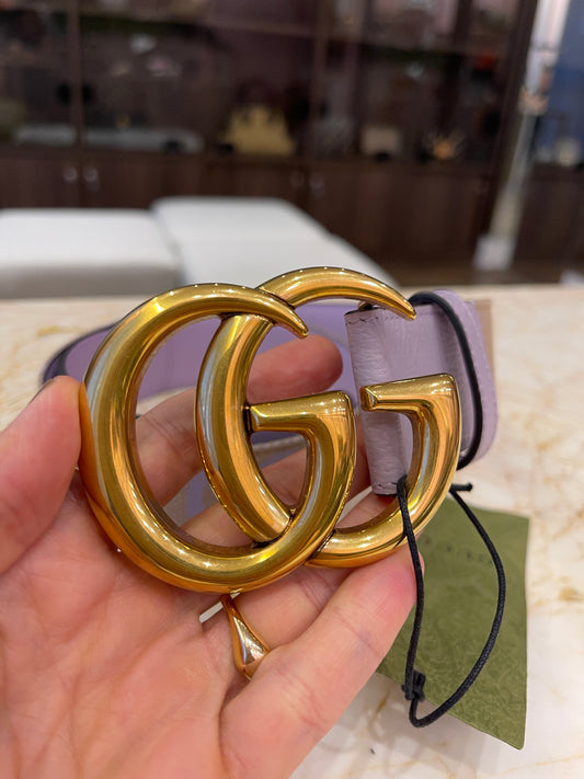 Cinto Gucci GG Marmont Lilás