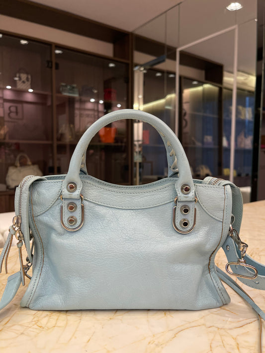 Balenciaga Classic City em Couro Azul