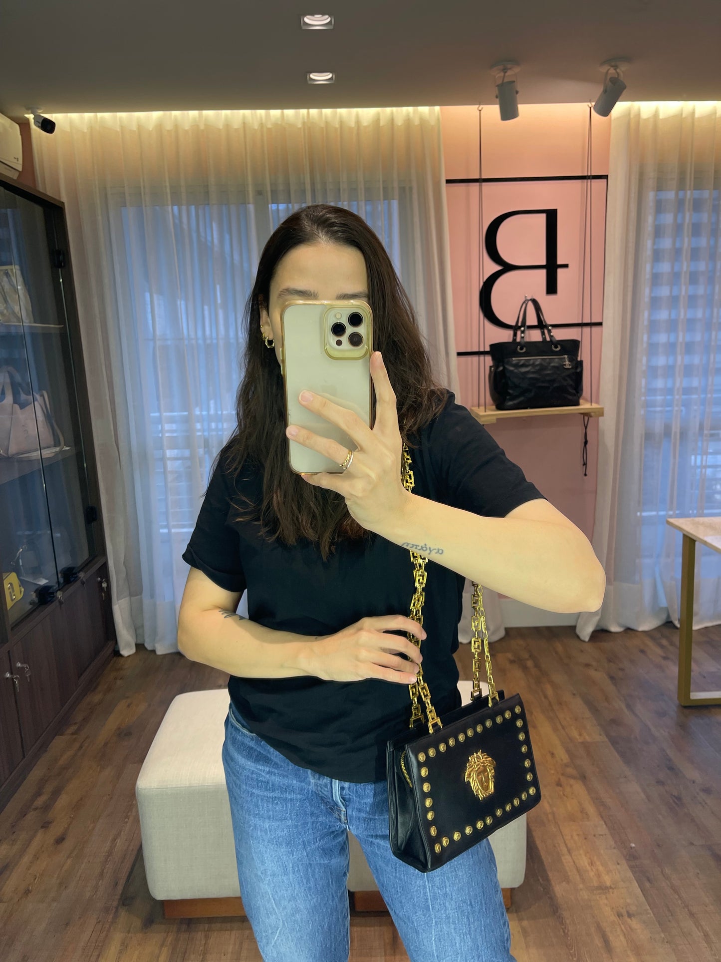 Gianni Versace Medusa Leather Preto