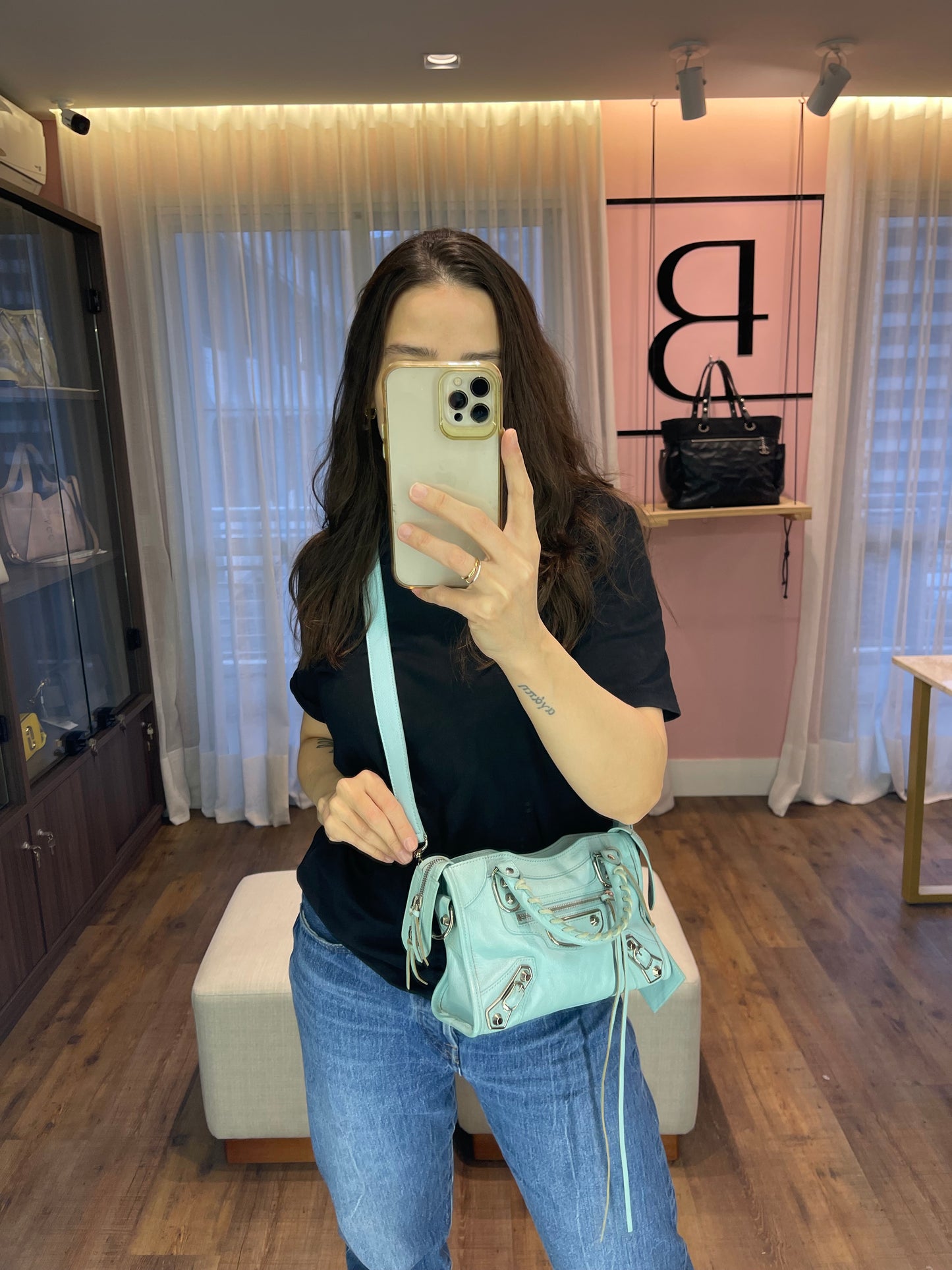 Balenciaga Classic City em Couro Azul