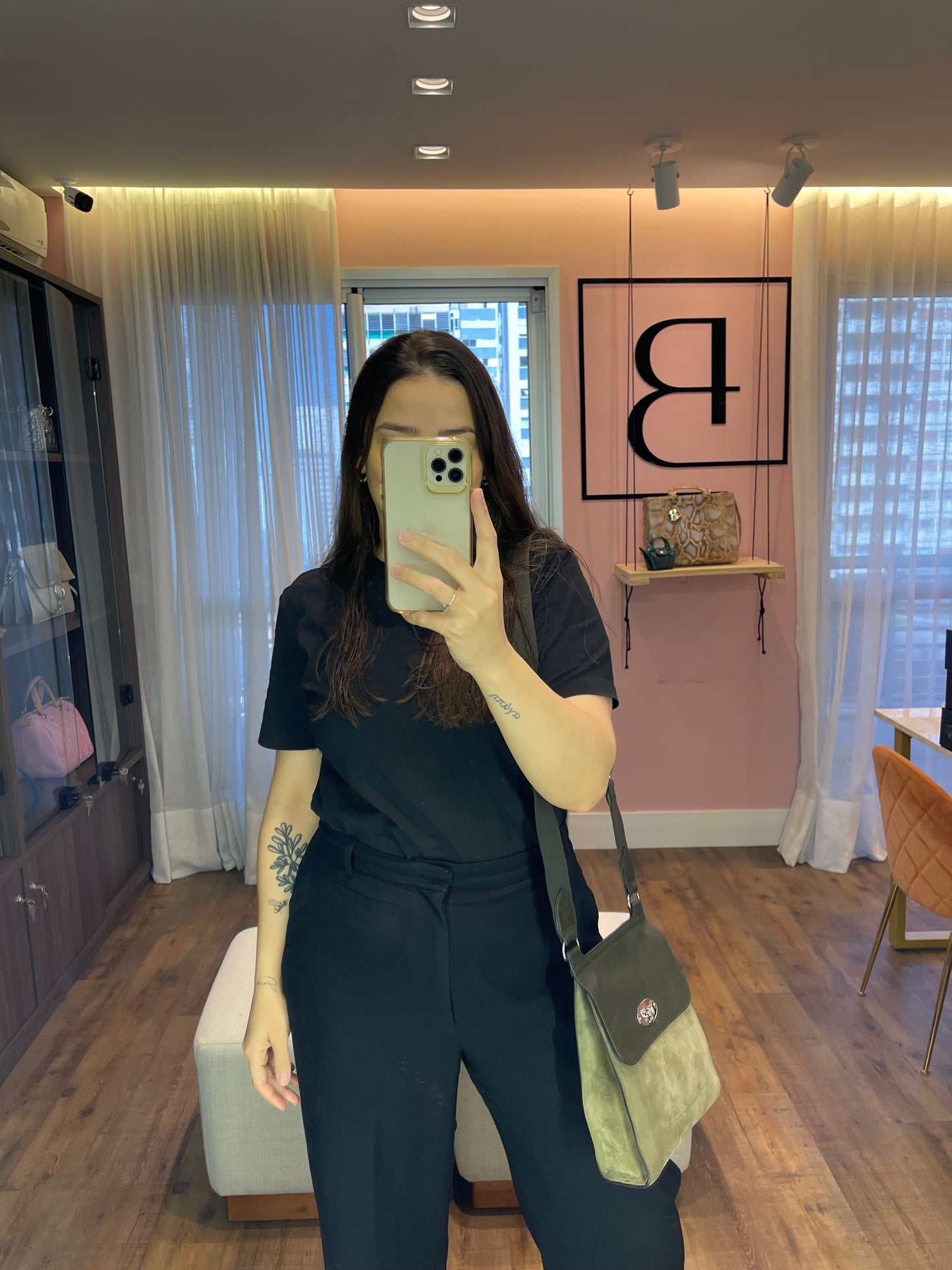 Mulberry Crossbody de Couro e Camurça