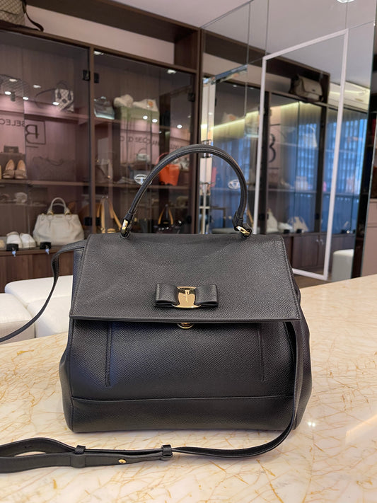 Salvatore Ferragamo Carrie Vara Bow Top Handle