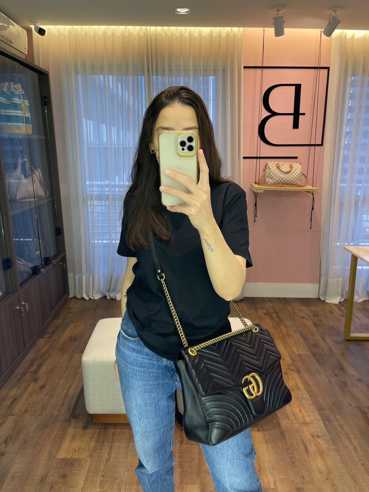 Gucci Marmont Large em Matelassê Preto