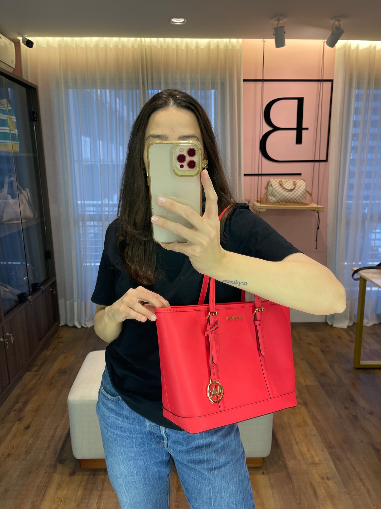 Michael Kors Jet Set Shoulder Bag Coral
