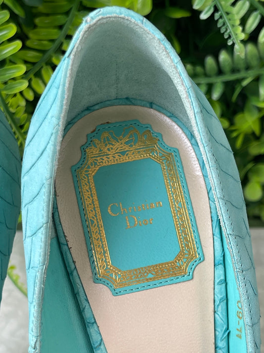 Sapato Dior Peep Toe Aqua Blue