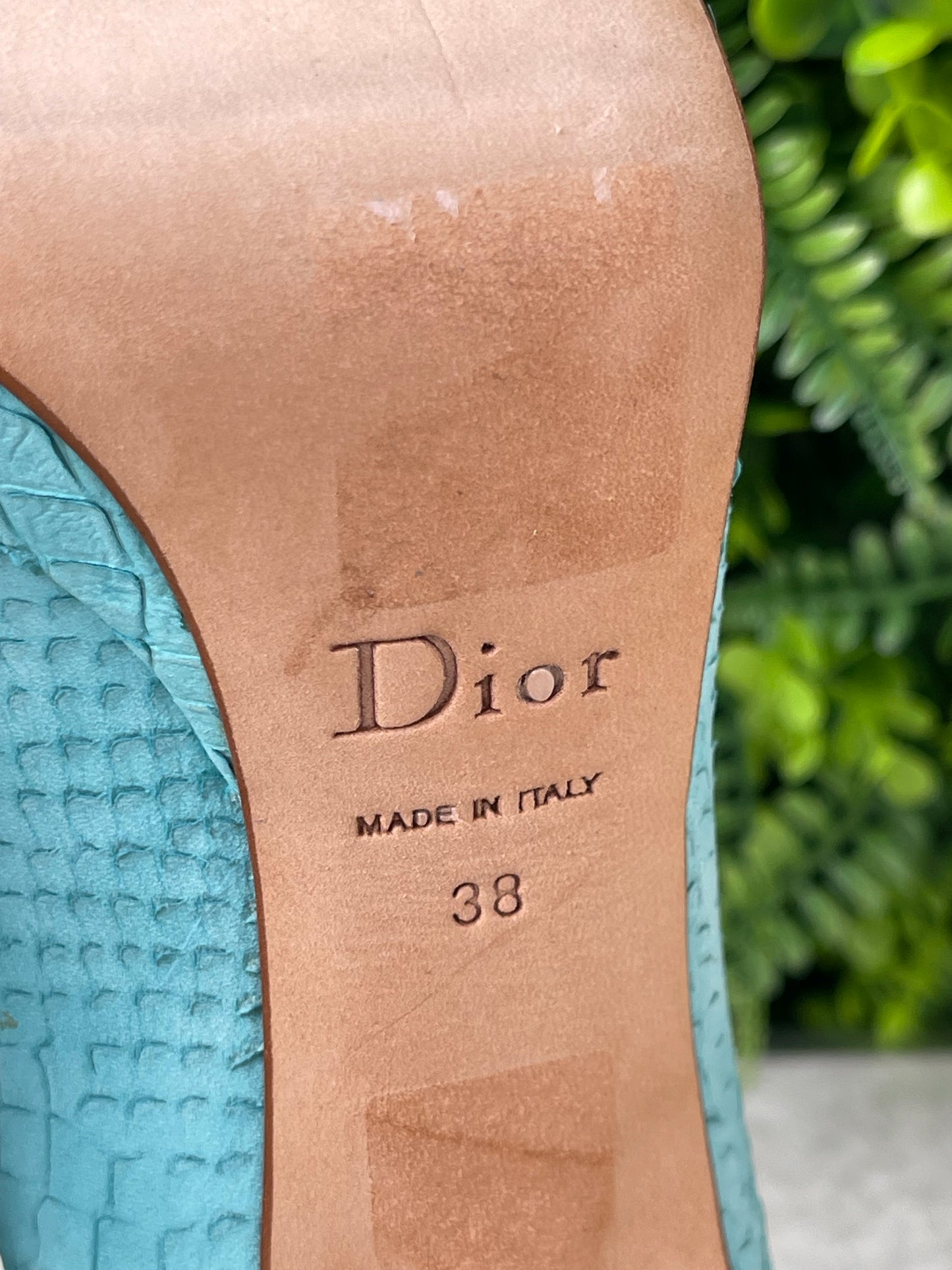 Sapato Dior Peep Toe Aqua Blue