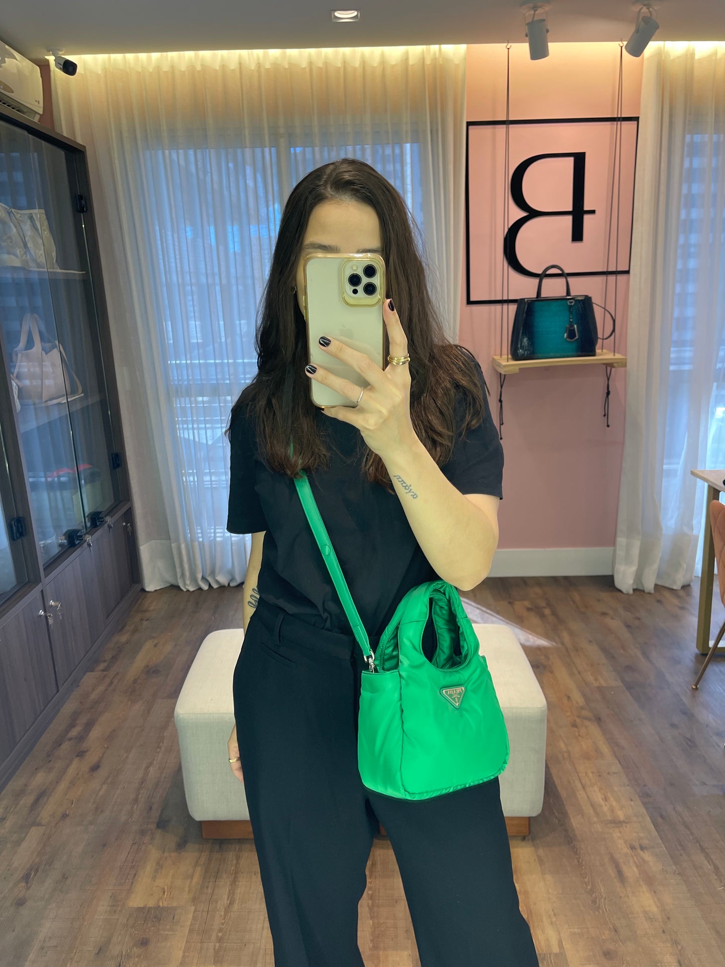 Prada Re-nylon Soft Puffer Verde