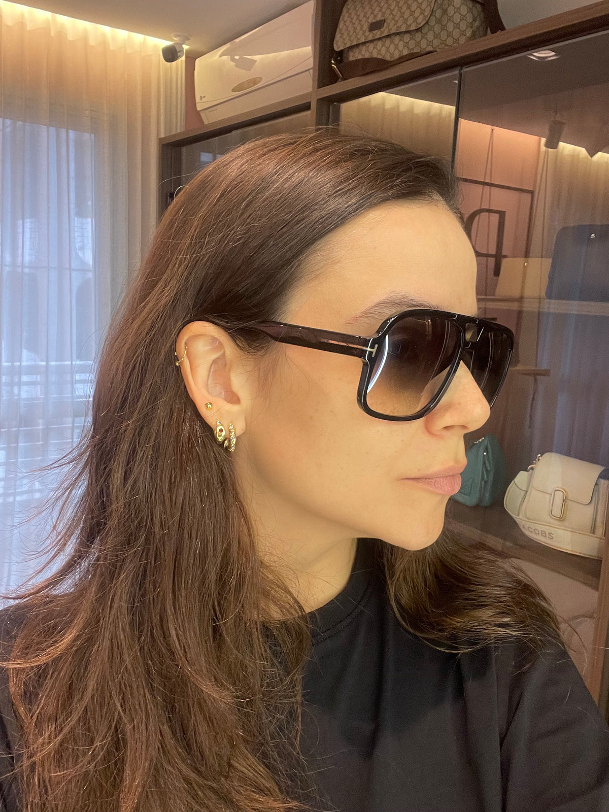 Óculos de Sol Tom Ford Falcone Preto