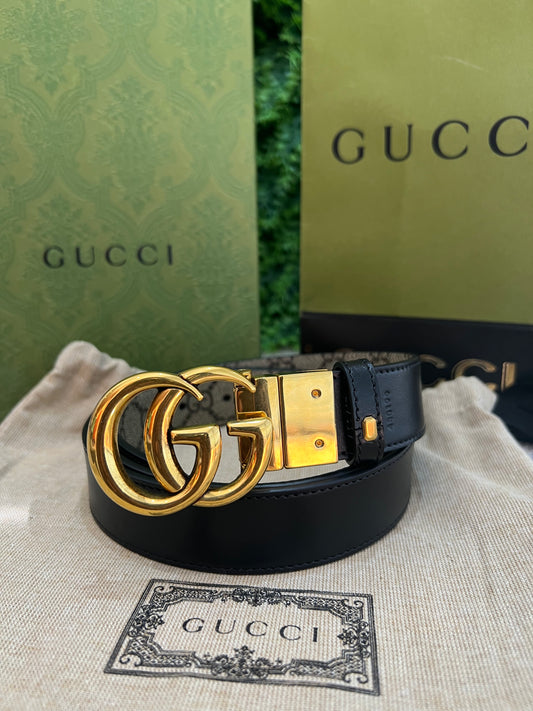 Cinto Gucci Monograma Dupla Face