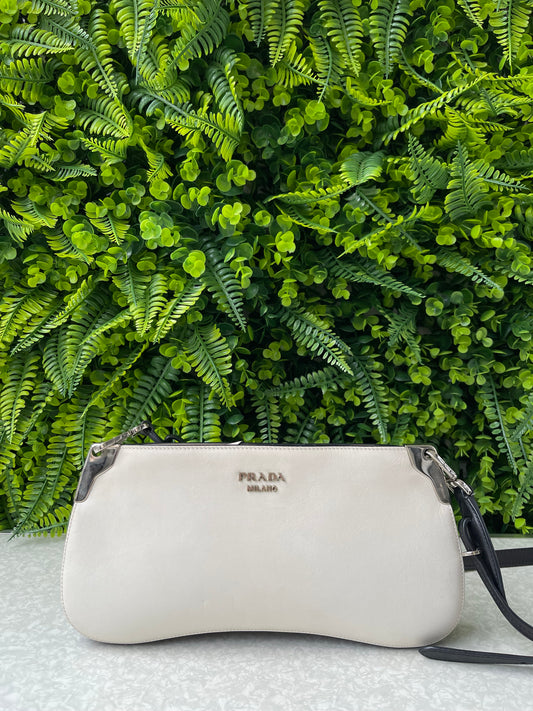 Prada Sidonie Leather Crossbody Branca
