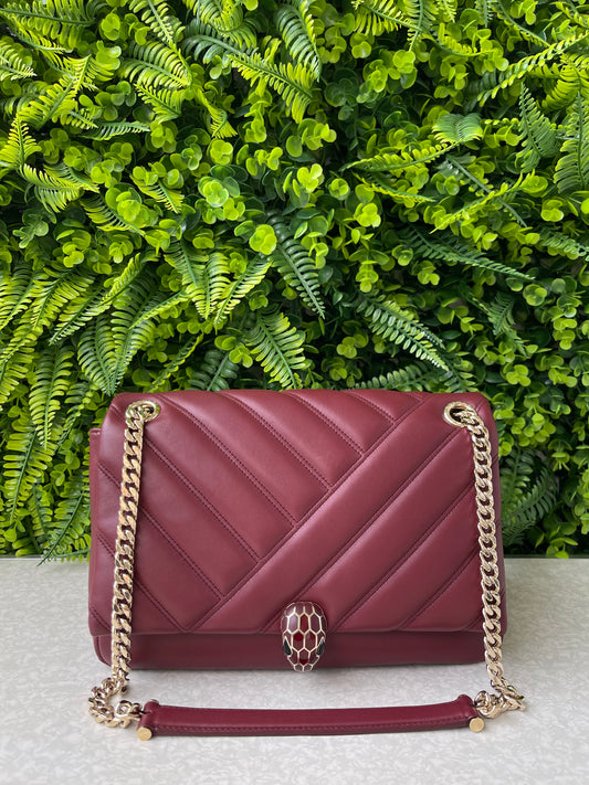 Bvlgari Serpenti Shoulder Bag Vermelha