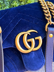 Gucci Marmont Velvet Azul