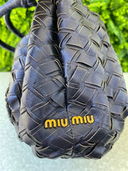 Miu Miu Woven Leather Roxa
