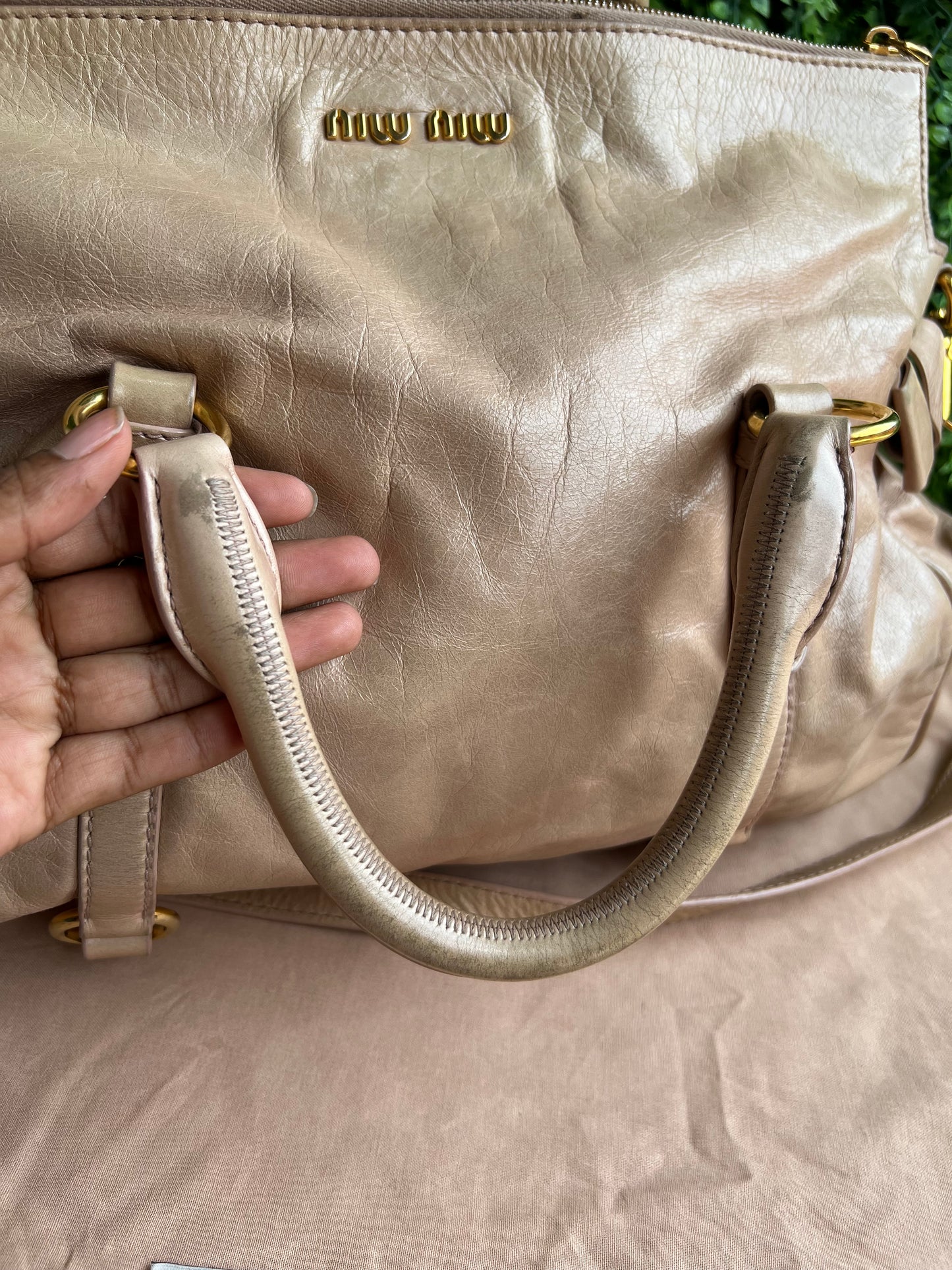 Miu Miu Vitello Lux Bow Satchel