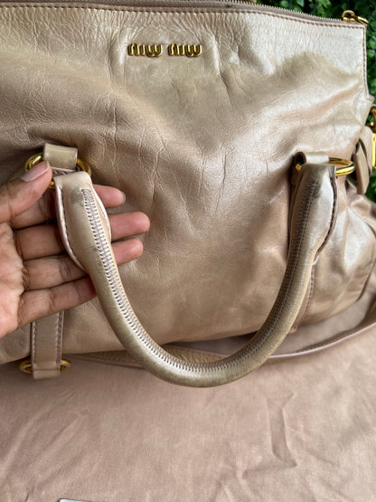 Miu Miu Vitello Lux Bow Satchel