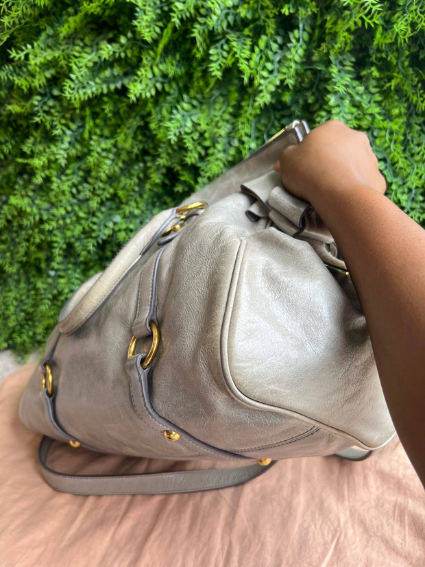 Miu Miu Vitello Lux Cinza