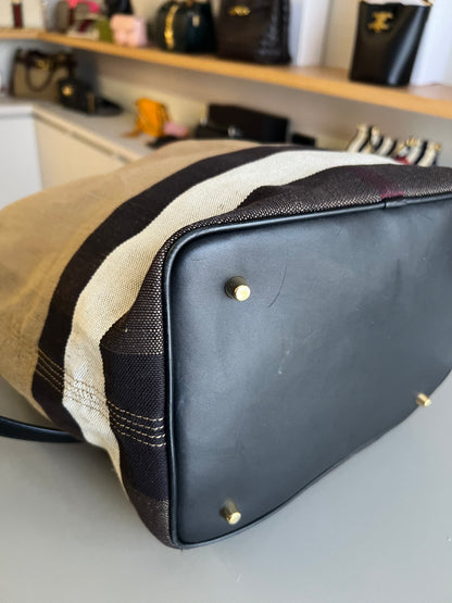Burberry Check Ashby Hobo