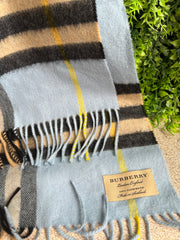 Cachecol Burberry Check Azul