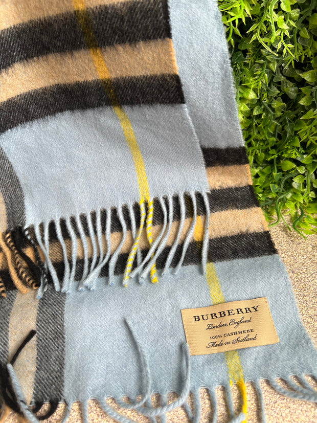 Cachecol Burberry Check Azul