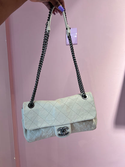 Chanel Classic Single Flap Off  White
