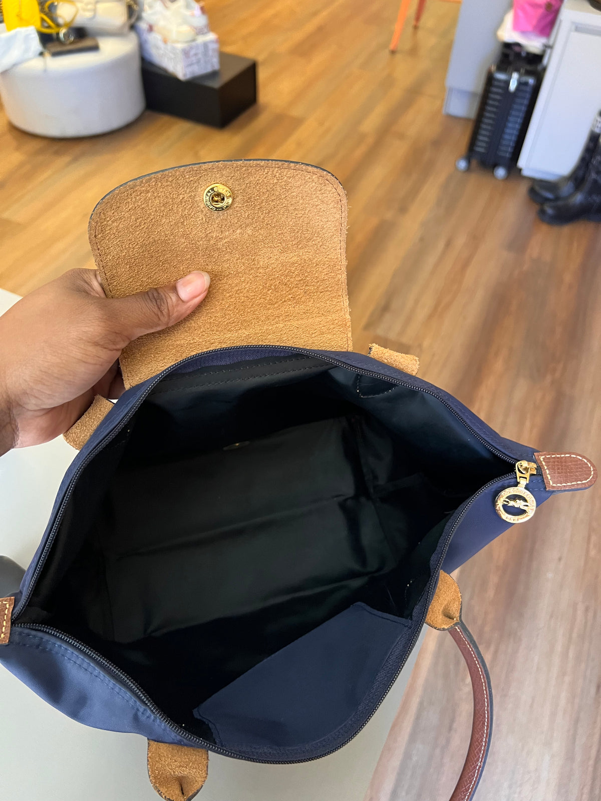 Longchamp Le pliage M Azul