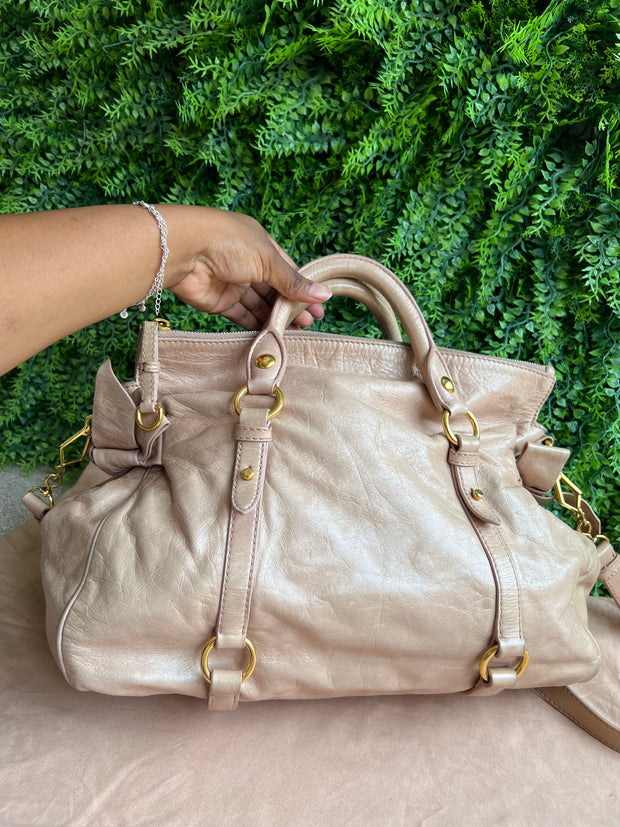 Miu Miu Vitello Lux Bow Satchel