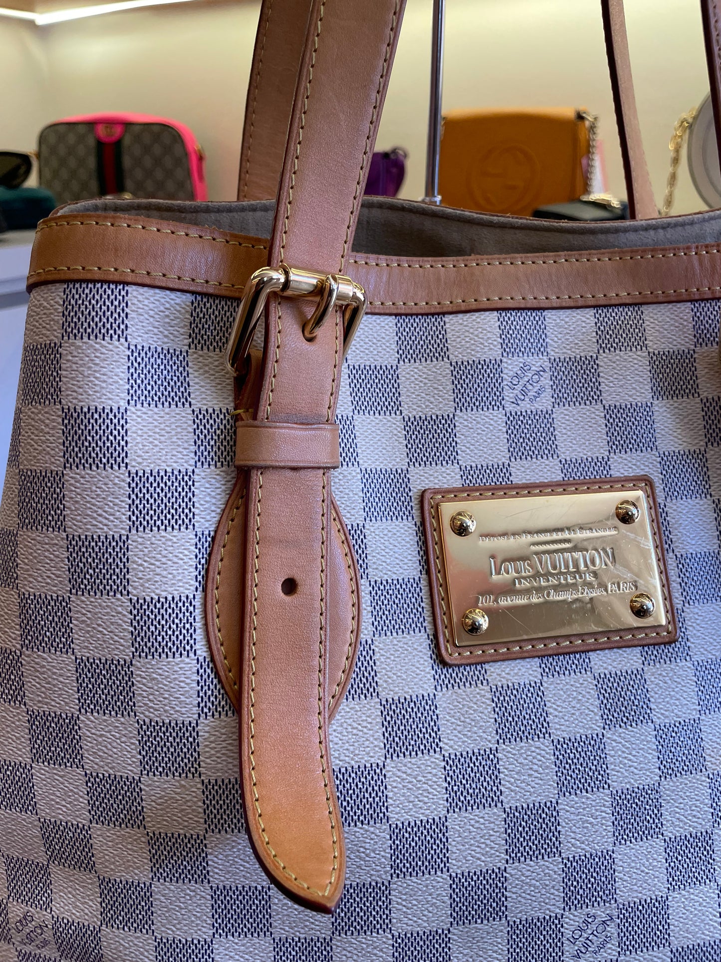 Louis Vuitton Hampstead Damier Azur MM