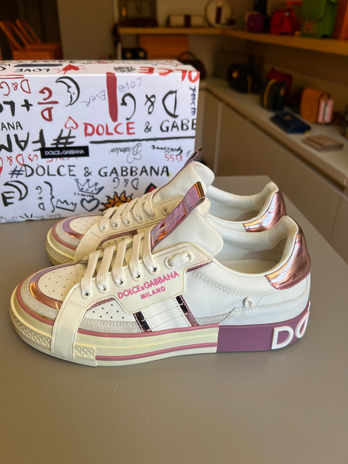 Tênis Dolce & Gabbana Logo Bicolor