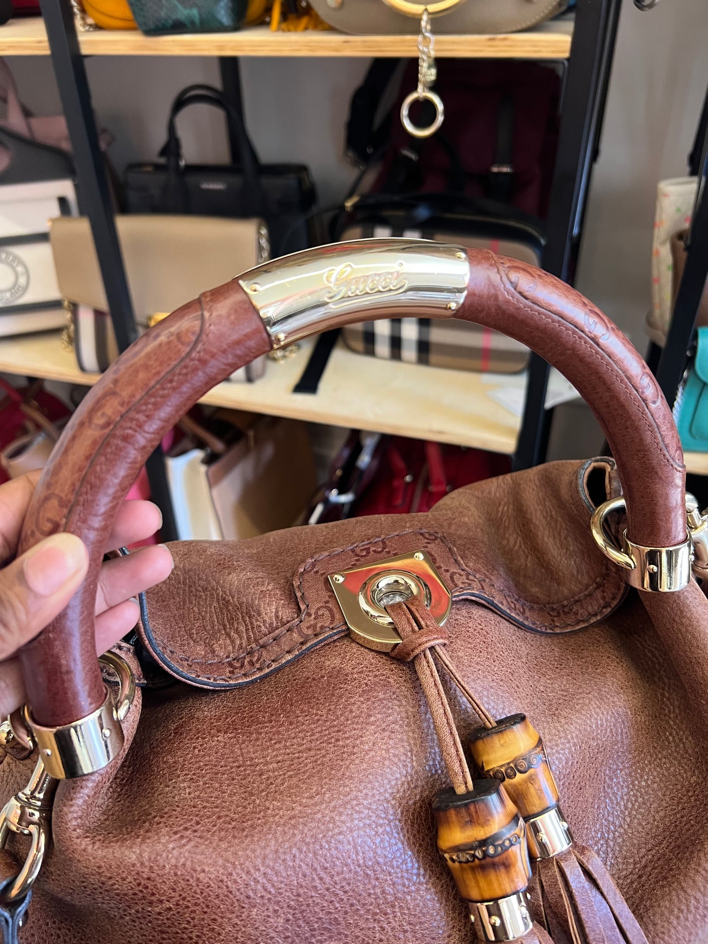 Gucci Indy Hobo Bag Marrom