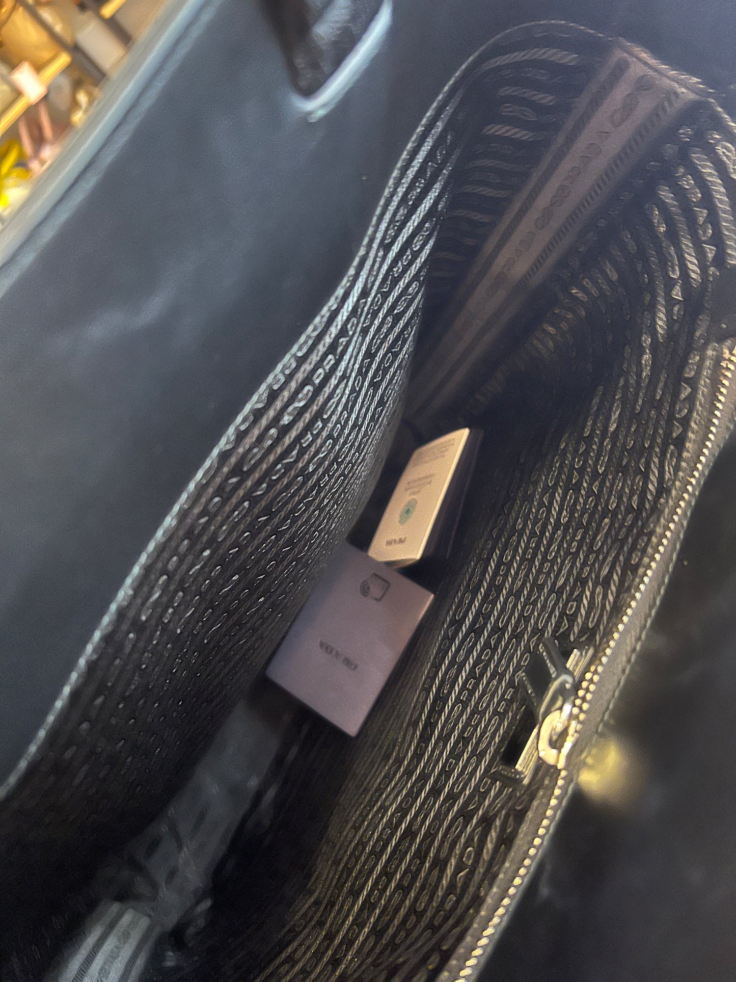 Prada Logo Stamp Tote Bag