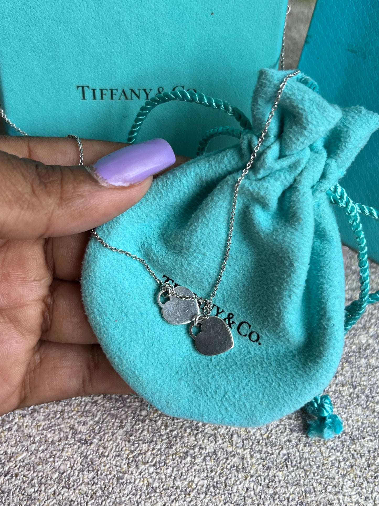 Colar Tiffany Double Heart