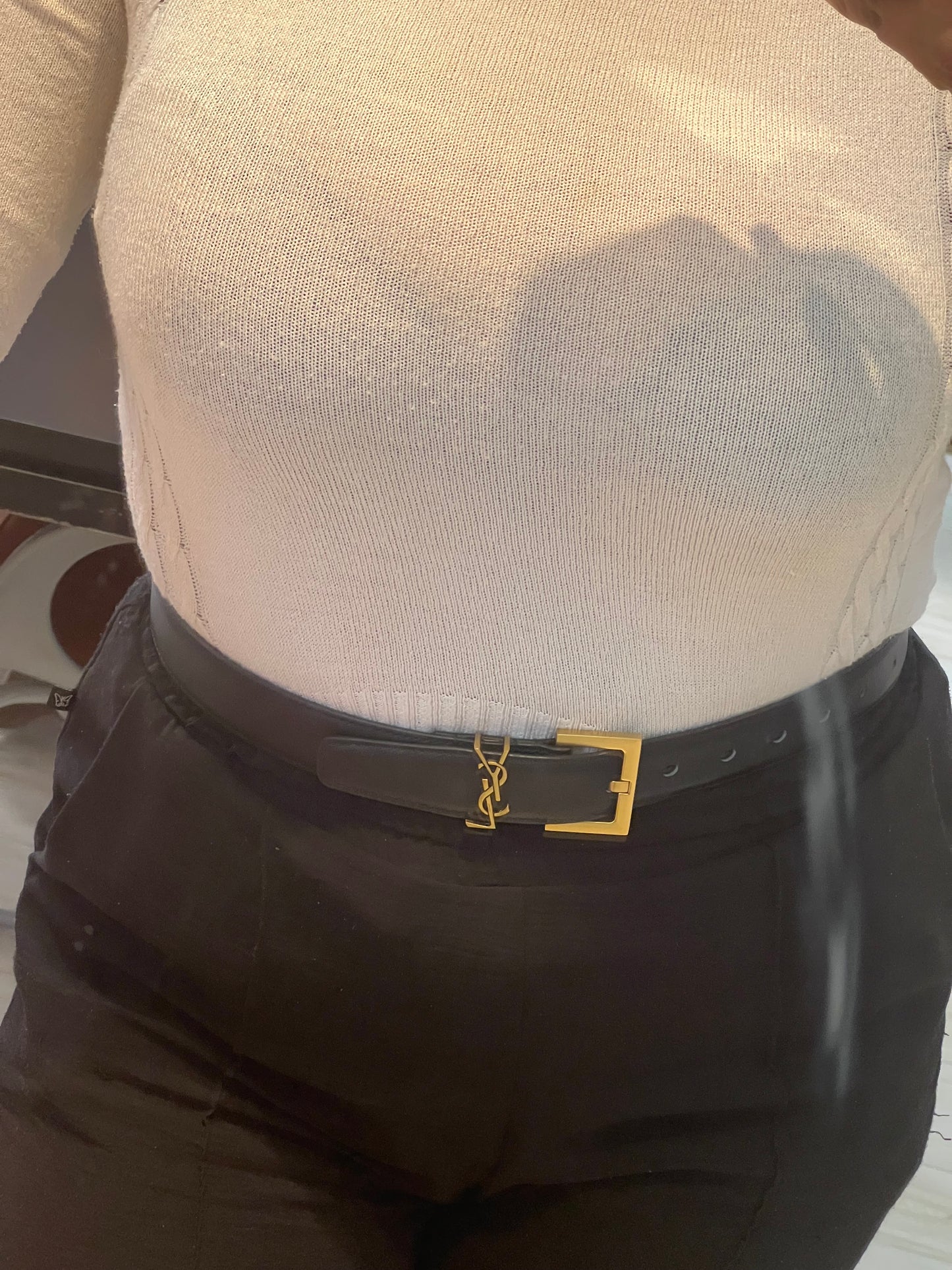 Cinto Saint Laurent Cassandre Preto