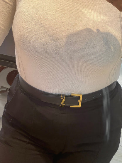 Cinto Saint Laurent Cassandre Preto