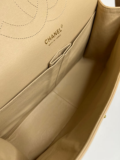 Chanel Double Flap Jumbo Nude