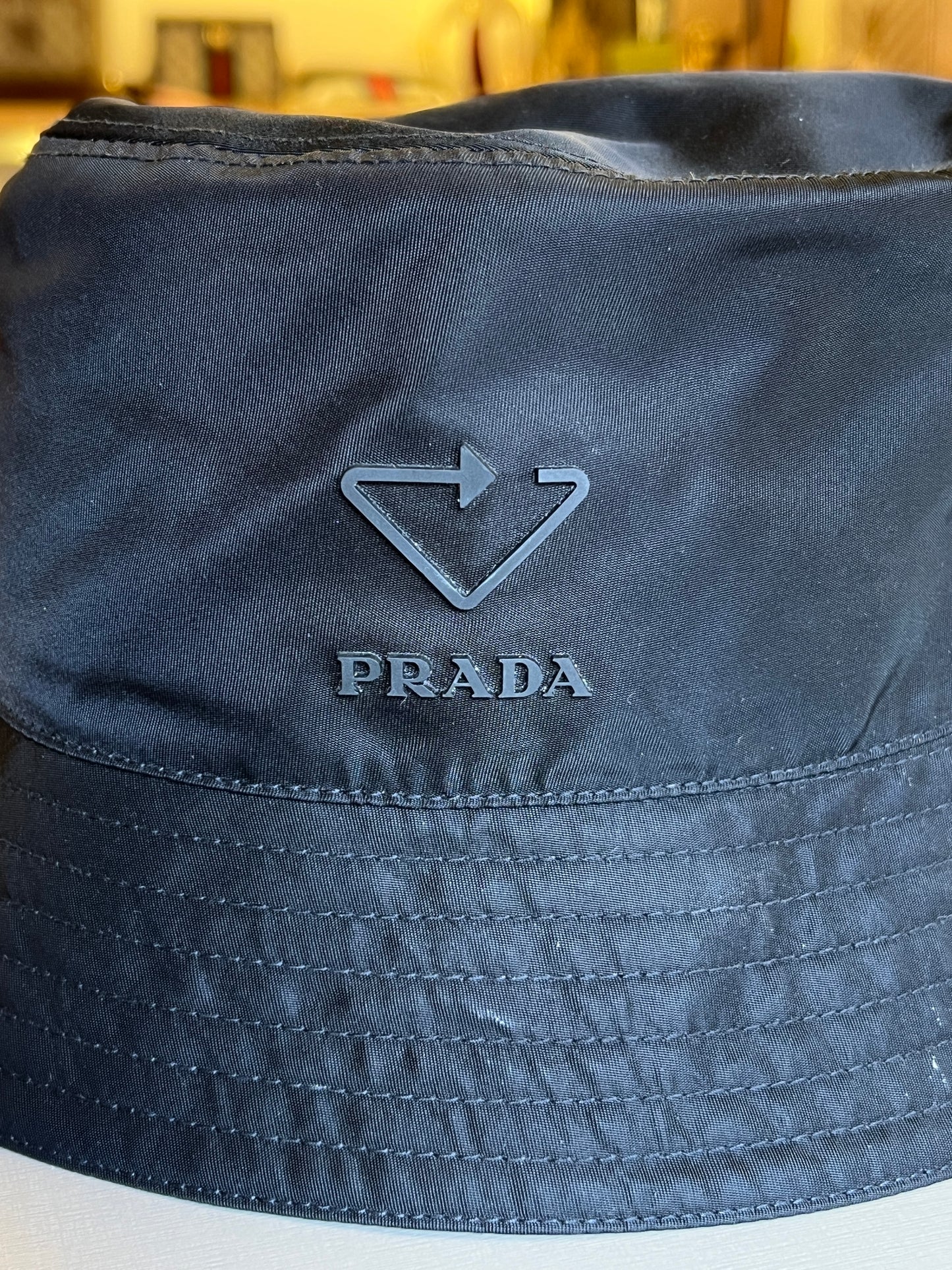 Bucket Hat Prada Nylon Preto