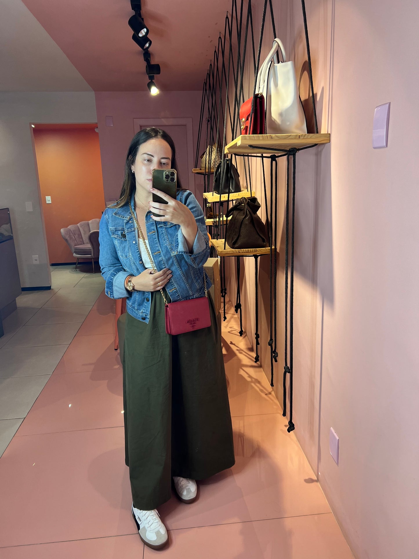 Prada Monograma Chain Vermelha