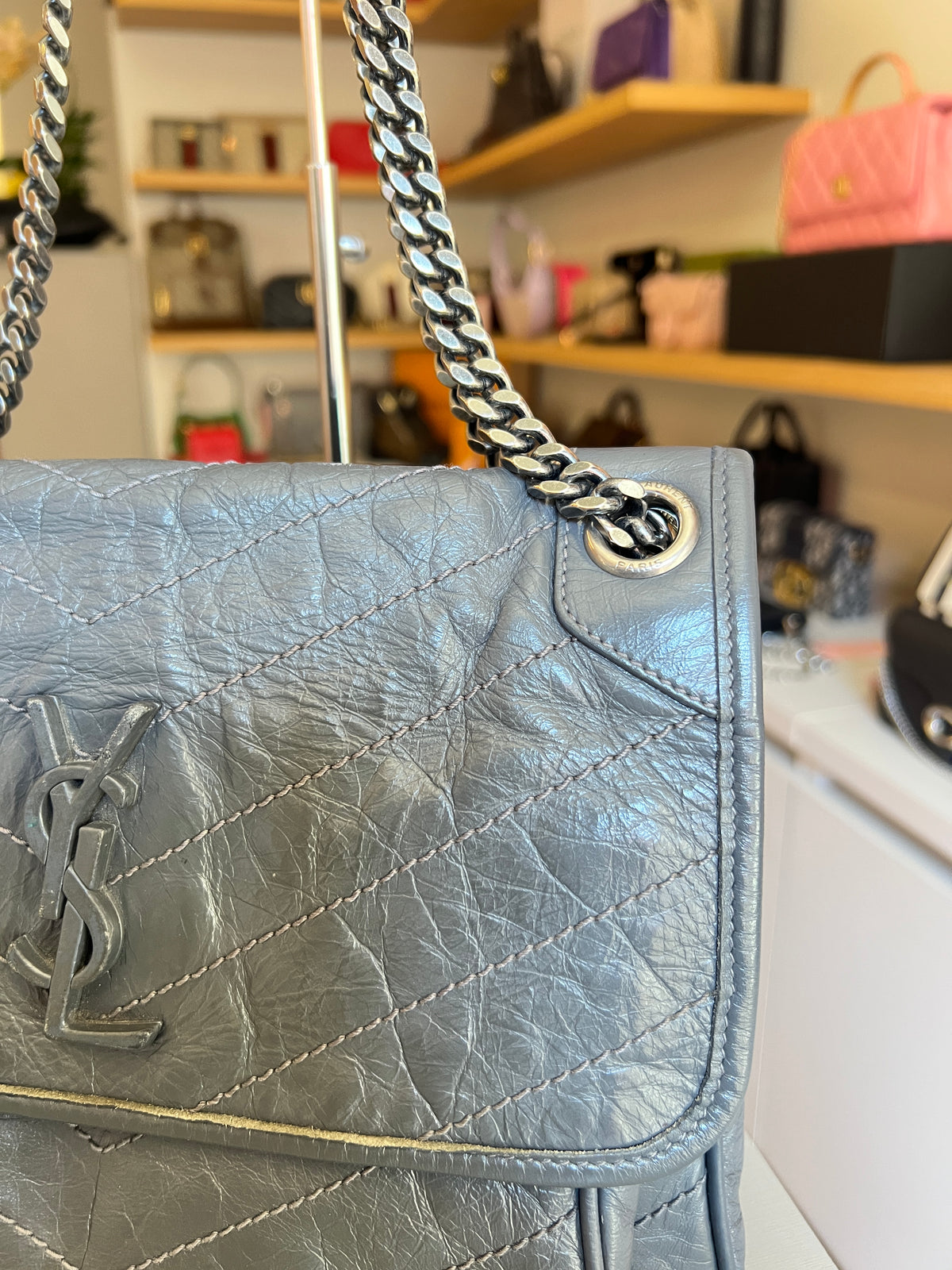 Saint Laurent Niki Cinza